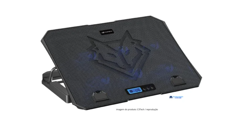 Base para Notebook Gamer C3Tech NBC-70BK para notebook de ate 15,6" ele tem 5 opções de inclinação e 6 ventiladores - Painel digital