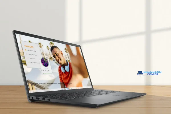 Notebook com AMD Ryzen 5, Tela FULL HD WVA de 120 hz e têm 8 GB de 5500 mhz.