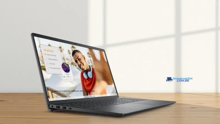 Notebook com AMD Ryzen 5, Tela FULL HD WVA de 120 hz e têm 8 GB de 5500 mhz.