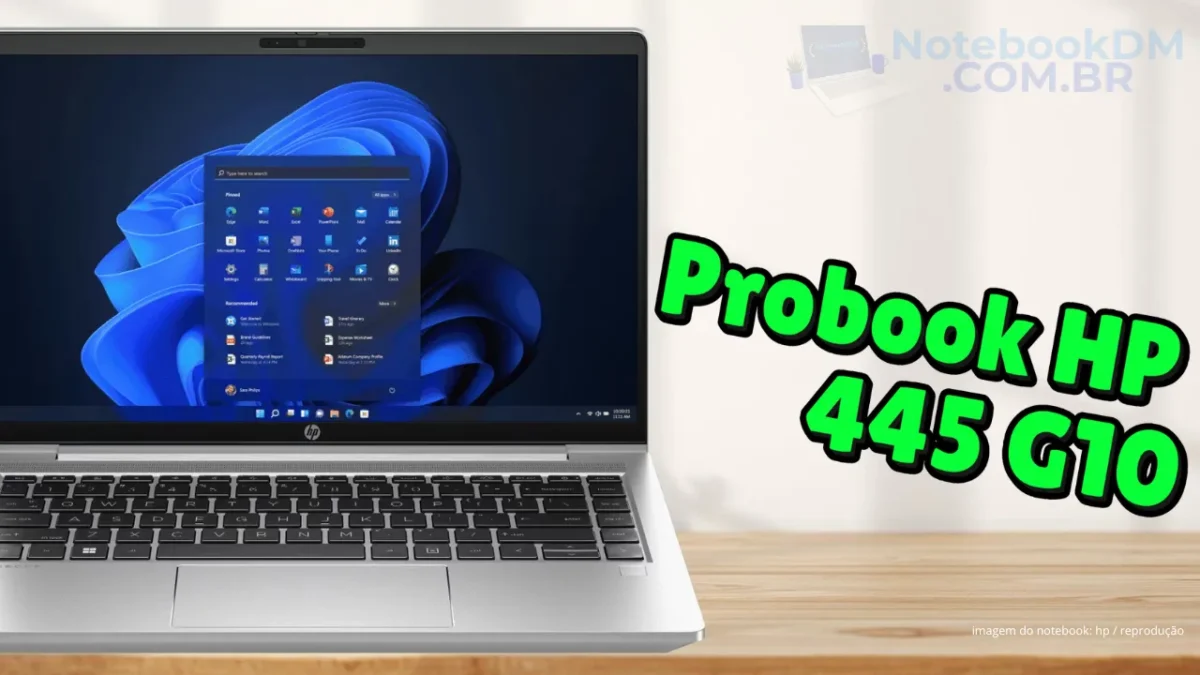 Notebook HP ProBook 445 G10 89T56LA: Modelo com AMD Ryzen 7 7730U e Memória RAM de 16GB