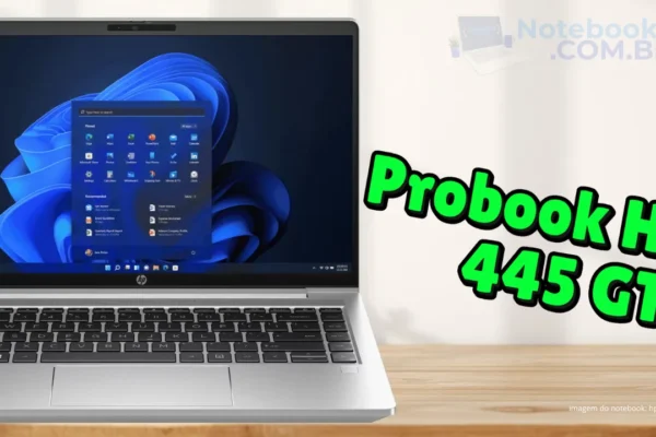 Notebook HP ProBook 445 G10 89T56LA: Modelo com AMD Ryzen 7 7730U e Memória RAM de 16GB