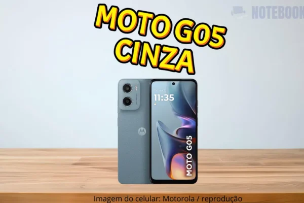 Celular Motorola Moto g05 cinza com 128GB e 12GB RAM Boost