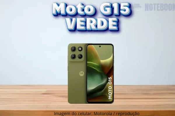 Motorola Moto g15 verde com 256GB e Bateria de 5200 mAh