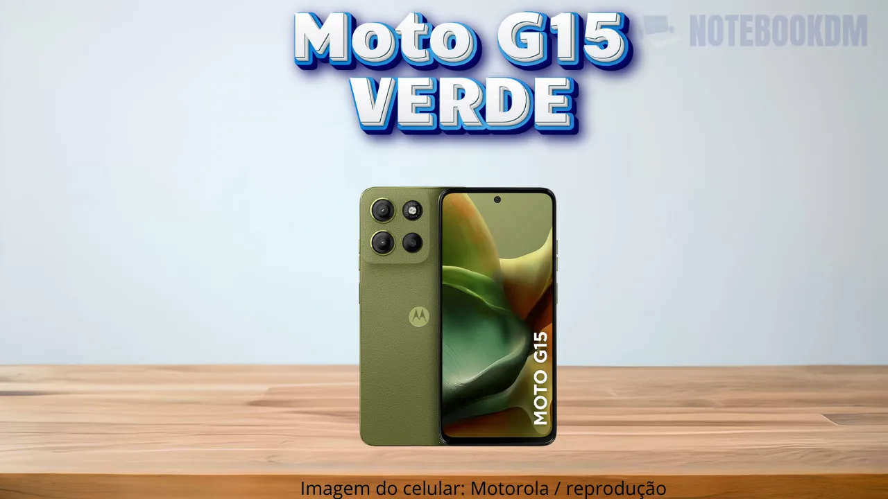 Motorola Moto g15 verde com 256GB e Bateria de 5200 mAh