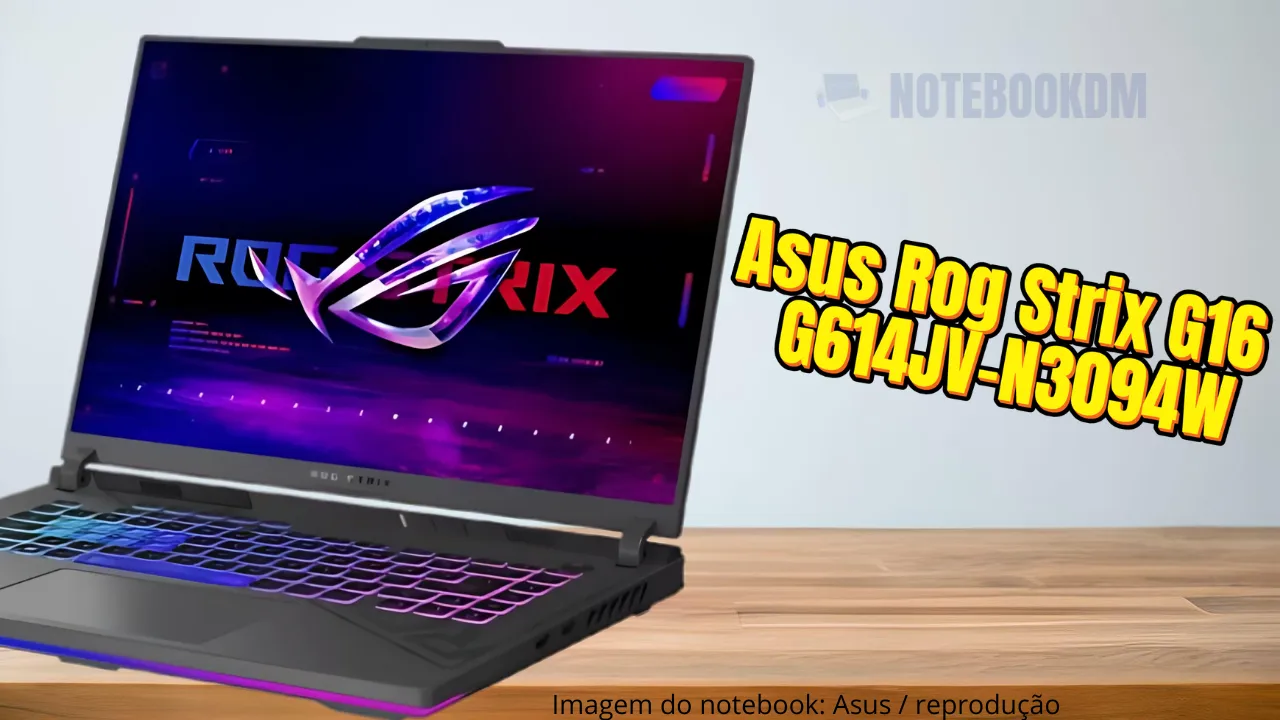 Notebook Asus Rog Strix G16 G614JV-N3094W com Processador Intel Core I9  e RTX 4060 8GB