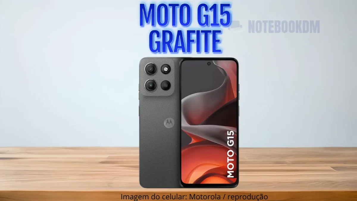 Smartphone Motorola Moto G15 Grafite COM 256GB E 12GB RAM Boost