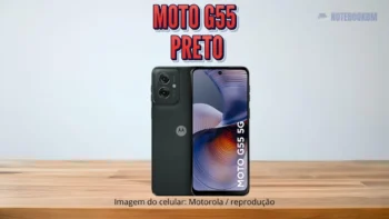 Motorola Moto g55 preto  16GB RAM e Câmera 50MP com IA