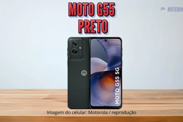 Motorola Moto g55 preto  16GB RAM e Câmera 50MP com IA