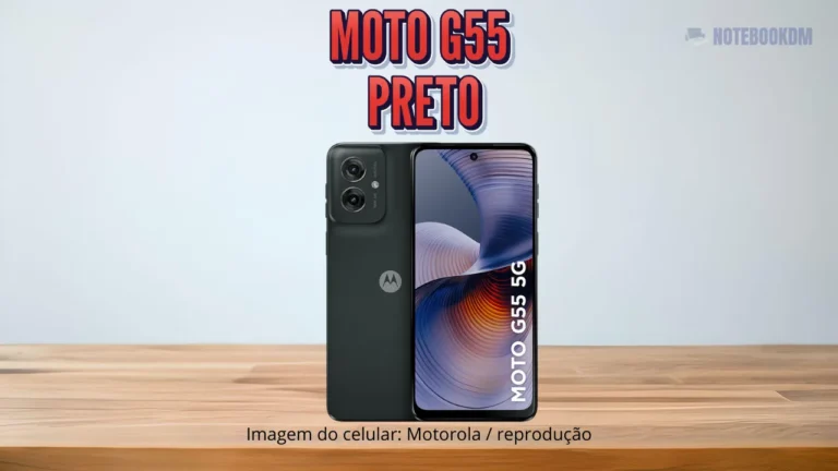 Motorola Moto g55 preto  16GB RAM e Câmera 50MP com IA