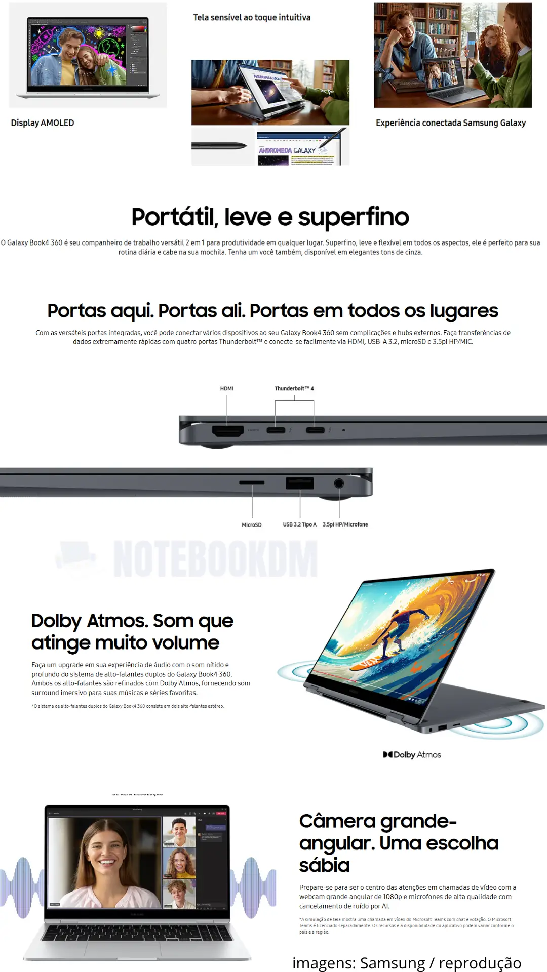 Galaxy Book4 360 np750qgk-kg2br tipo Premium 2 em 1 com acabamento em Metal 3 galaxy-book4-360