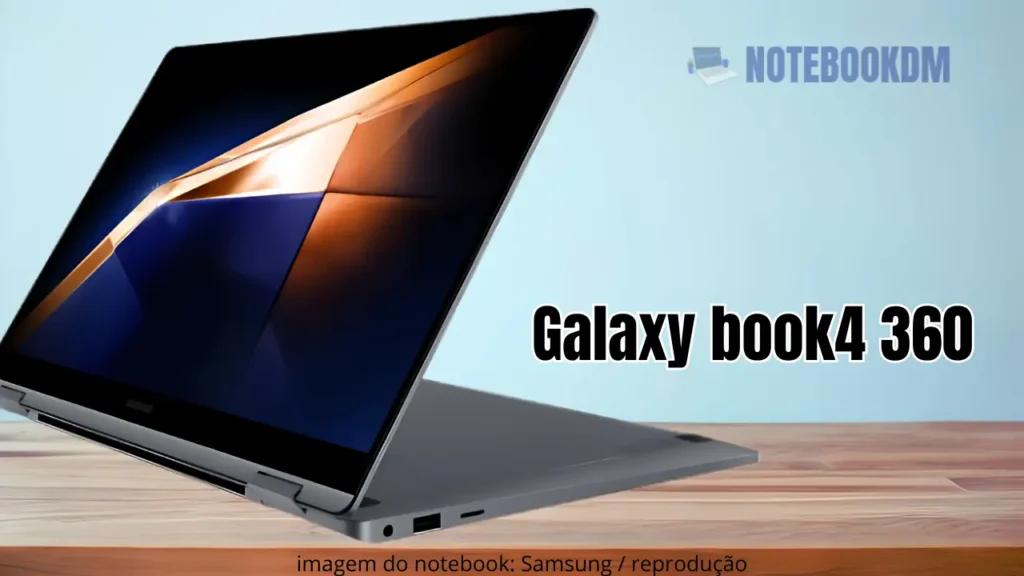 Galaxy Book4 360 np750qgk-kg2br com Core 5 120U e Placa de vídeo Intel Graphics