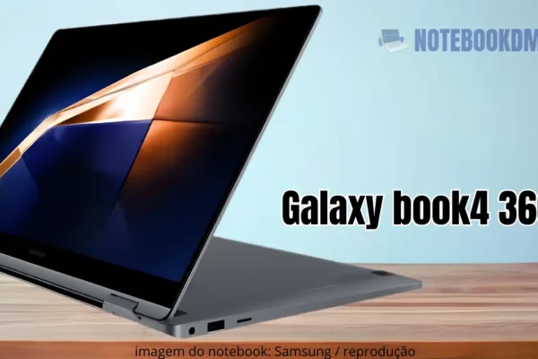 Galaxy Book4 360 np750qgk-kg2br com Core 5 120U e Placa de vídeo Intel Graphics   