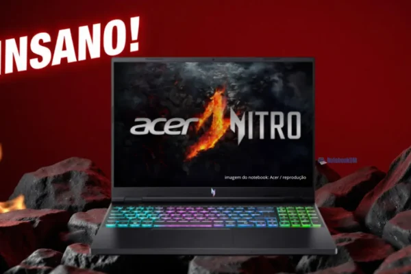 Notebook Acer Nitro 16 AN16-73-772B com RTX4060 e Intel Core i7-14700HX
