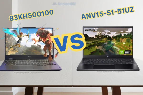 Comparativo entre os notebooks Acer Nitro V15 ANV15-51-51UZ e Lenovo LOQ 15IRX9 83KHS00100 com foco em desempenho, ficha técnica e custo-benefício.