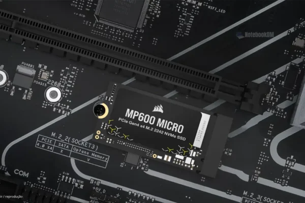 SSD M2 2242 Corsair MP600: Leituras sequenciais de até 7 000 MB/s