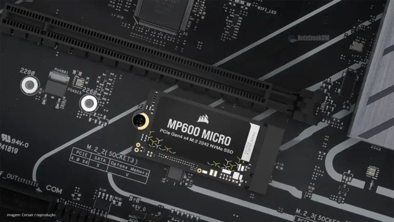 SSD M2 2242 Corsair MP600: Leituras sequenciais de até 7 000 MB/s