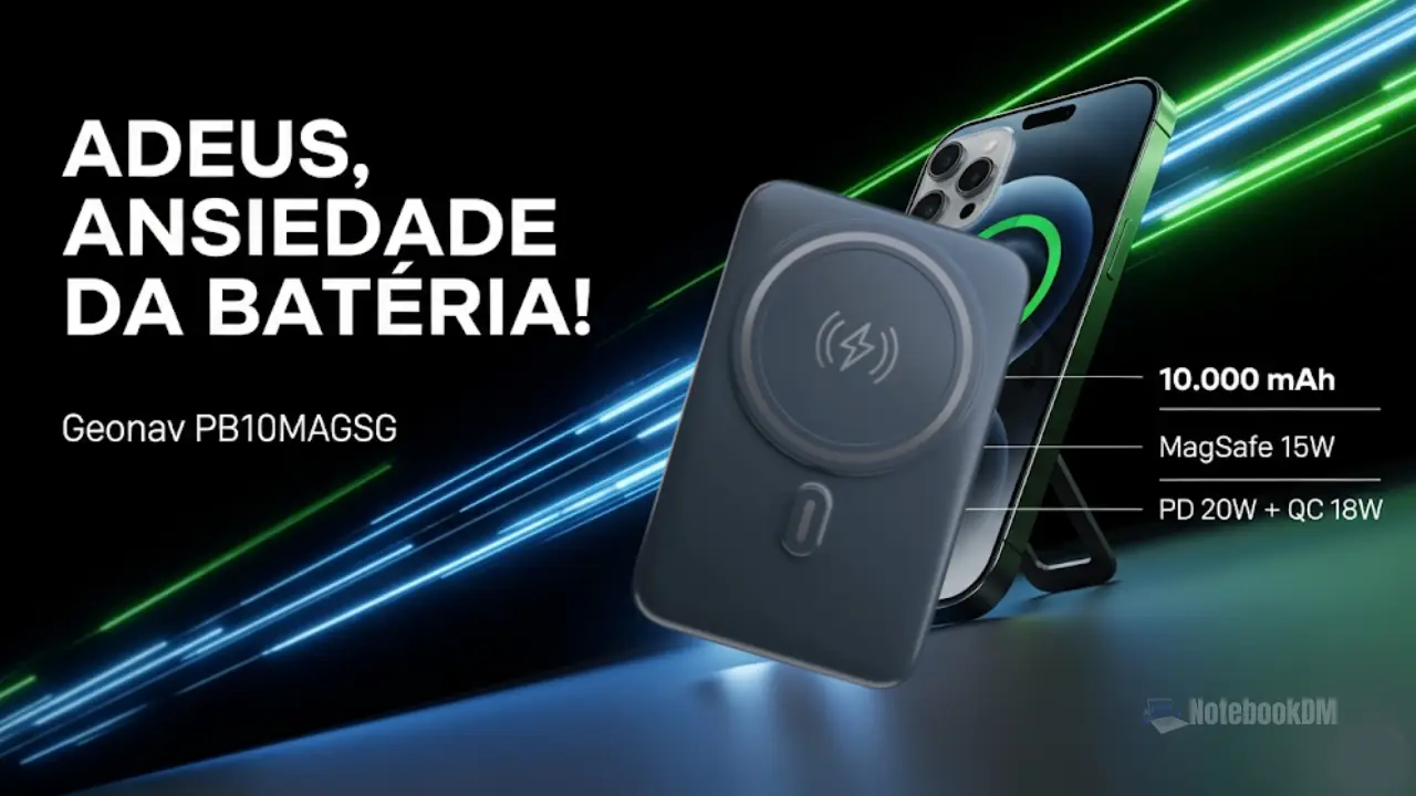 O Geonav PB10MAGSG é O Power Bank DE 10.000 mAh