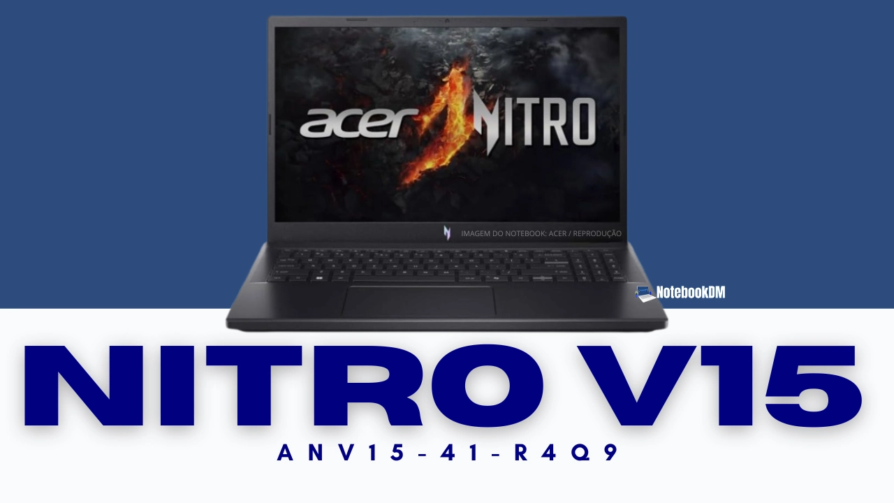 Acer Nitro V15 Ryzen 7 RTX 4050 Notebook Acer Nitro V15 com Ryzen 7 7735HS e RTX 4050