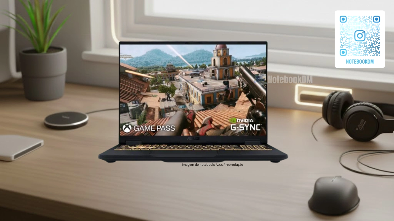 Notebook ASUS TUF Gaming F16 com RTX 5050, Intel Core I5 14450HX e tela 16 polegadas 165Hz
