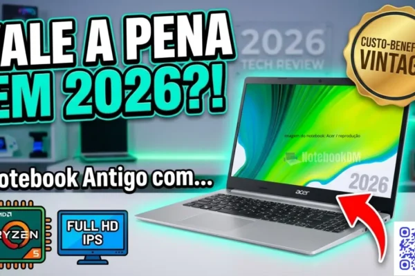 Notebook Acer Aspire 5 A515-45-R043 aberto mostrando tela IPS Full HD