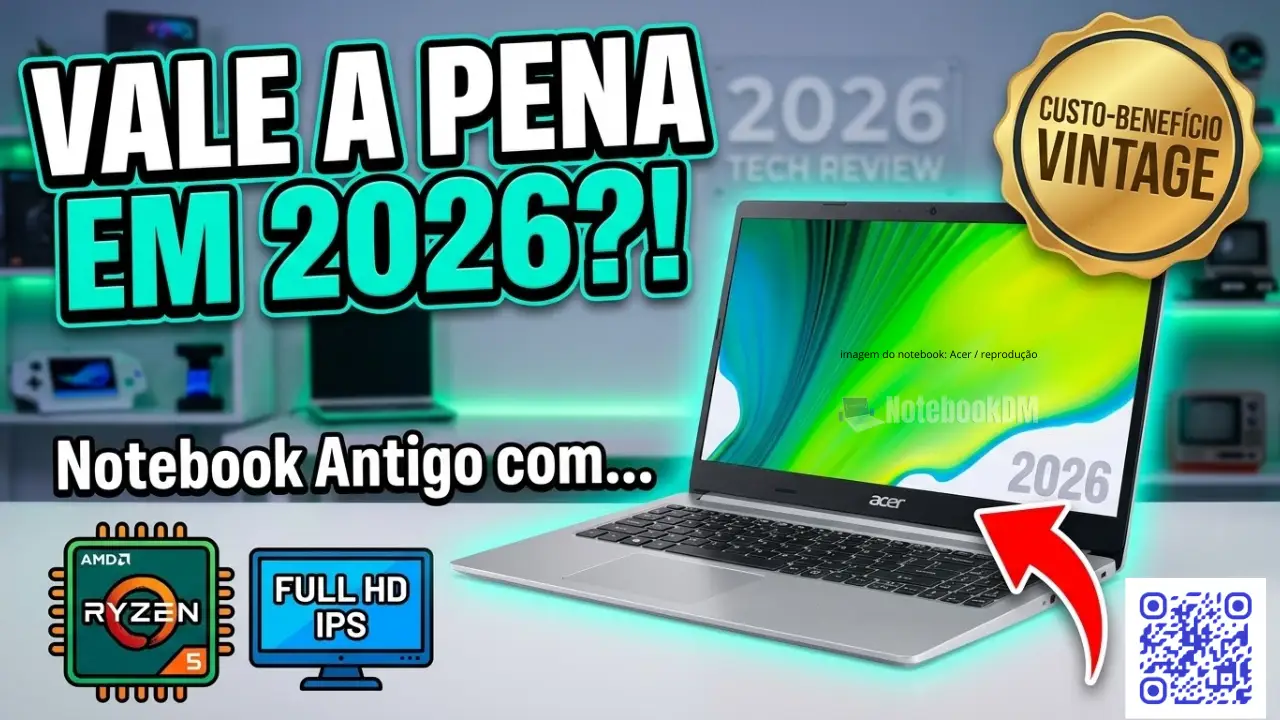 Notebook Acer Aspire 5 A515-45-R043 aberto mostrando tela IPS Full HD
