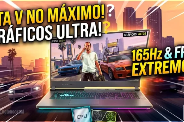 Notebook gamer ASUS TUF Gaming F16 para rodar GTA V com RTX e tela 165Hz