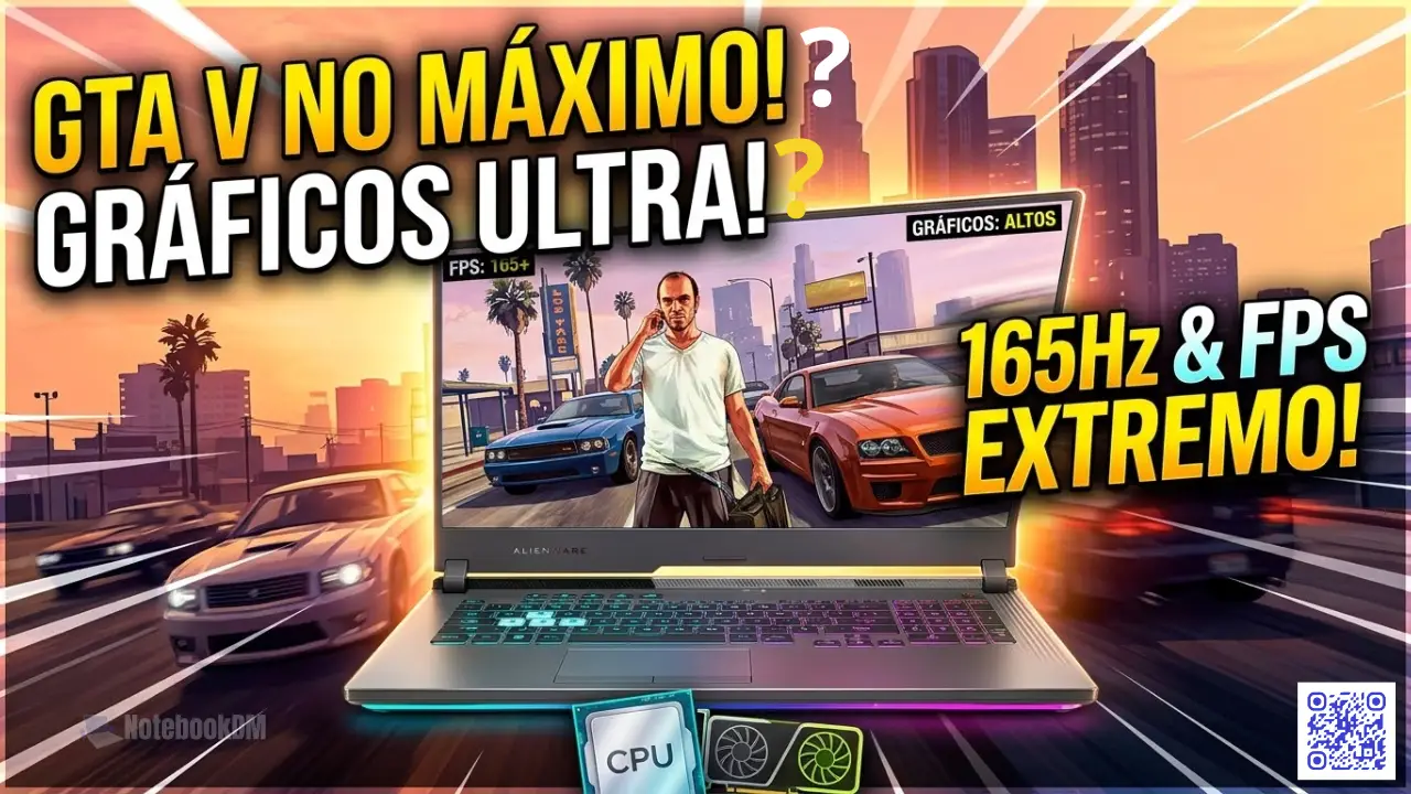 Notebook gamer ASUS TUF Gaming F16 para rodar GTA V com RTX e tela 165Hz