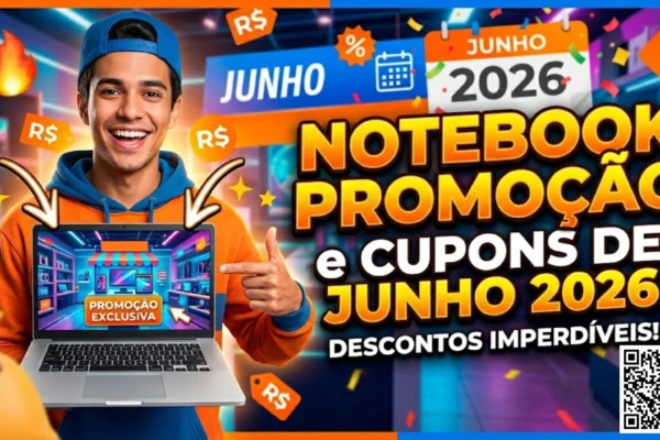 Notebooks em promoção junho 2026 — cupom TECNO200 com R$200 de desconto