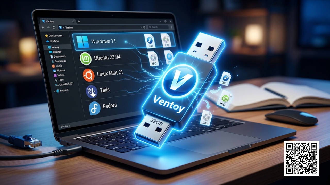 Tela do Ventoy2Disk mostrando pendrive selecionado para instalação