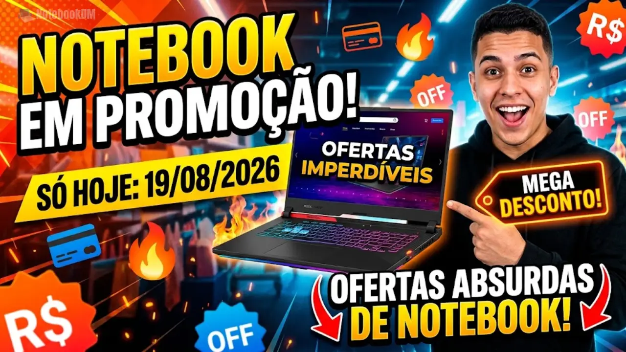 Notebook em Promoção no dia 19/08/2026 e Cupons de Desconto
