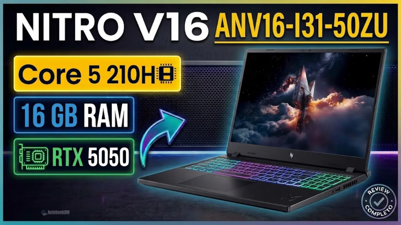 Este é um Nitro V16 que pode rodar muitos jogos e lidar com Projetos gráficos