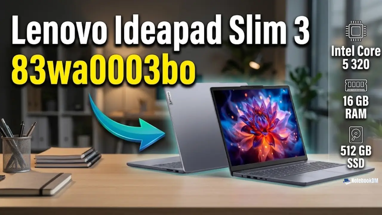 O Lenovo Ideapad Slim 3 83wa0003bo é um bom notebook com Intel Core 5 320 e 16 GB de Memória